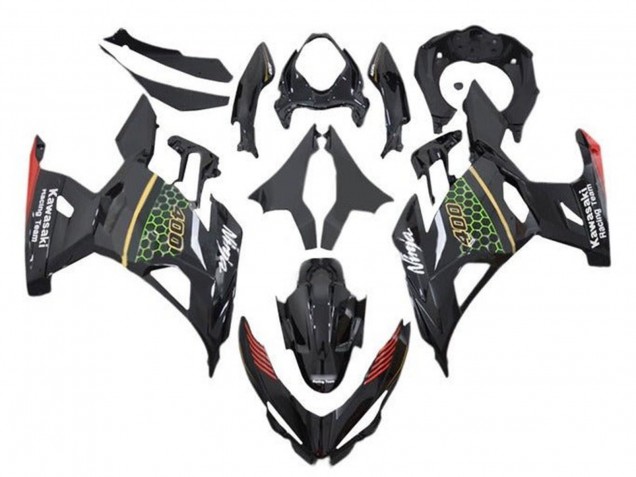 Carenados Moto Kawasaki Ninja 400 2018-2024 - Negro Verde Rojo Amarillo Honeycomb