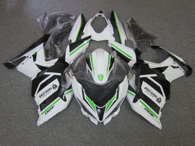 Carenados Moto Kawasaki Ninja 400 2018-2024 - Blanco Verde Negro Trick Star