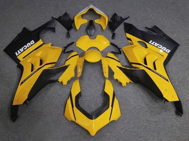 Carenados Moto Ducati Panigale V4 V4S 2020-2021 - Amarillo Blanco Negro Mate