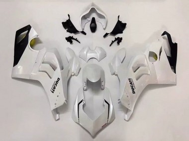 Carenado Moto Ducati Panigale V4 V4S 2020-2021 - Blanco Perla Negro Brillante