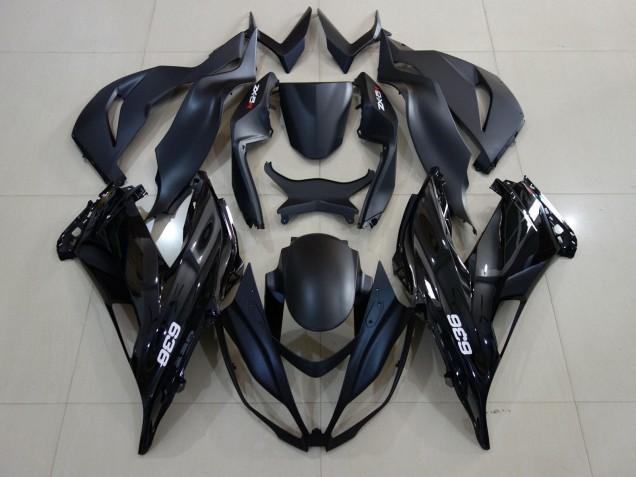 Carenados Moto Kawasaki ZX6R 2007-2008 - Negro Mate Negro Brillante Blanco