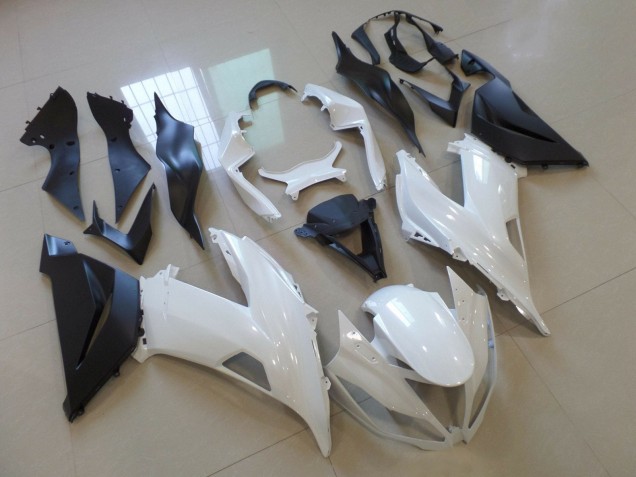 Carenado Moto Kawasaki ZX6R 2013-2018 - Blanco Negro Mate