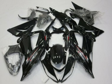 Carenados Moto Kawasaki ZX6R 2013-2018 - Negro Brillante Plata Rojo