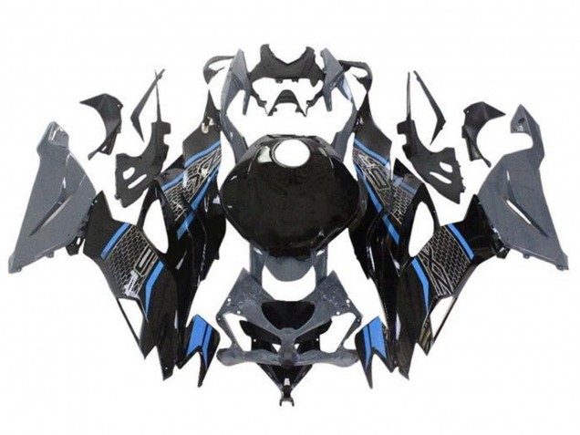 Carenados Moto Kawasaki ZX6R 2019-2022 - Gris Azul Negro Honeycomb