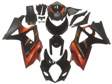 Carenados Moto Suzuki GSXR 1000 2005-2006 - Negro Brillante Negro Mate Naranja