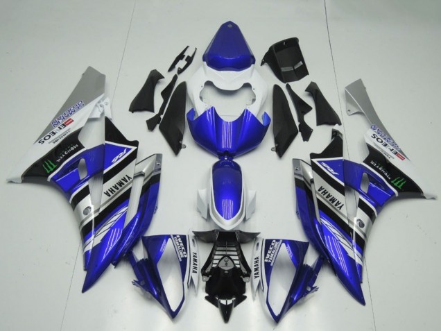 Carenados Moto Yamaha YZF R6 2006-2007 - Blanco Azul Plata Negro ENEOS Monstruo