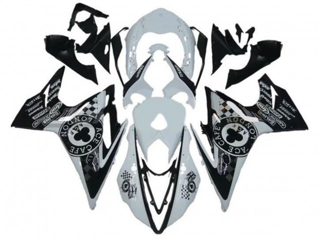 Carenados Moto Triumph Daytona 675 Triple 2013-2016 - Blanco Negro Brillante Cafe London