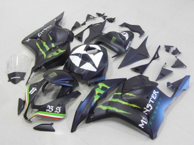 Carenados Moto Honda CBR600RR 2009-2012 - Negro Mate Azul Verde Monstruo