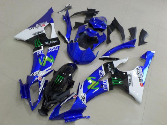 Carenados Moto Yamaha YZF R6 2008-2016 - Blanco Azul Negro Brillante Verde Monstruo MoviStar