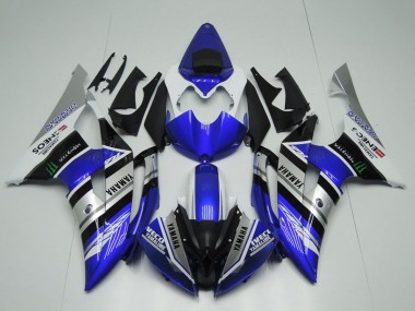 Carenados Moto Yamaha YZF R6 2008-2016 - Blanco Azul Plata Negro Monstruo ENEOS Yamalube Semakin Didepan