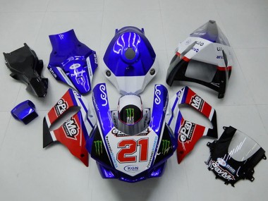 Carenados Moto Yamaha YZF R1 2015-2019 - Blanco Azul Rojo Negro Verde Monstruo 21