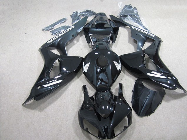 Carenados Moto Honda CBR1000RR 2006-2007 - Negro Brillante Blanco Calcomanías