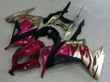 Carenados Moto Kawasaki ZX300R 2013-2018 - Oro Rosa Rojo Negro