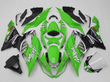 Carenados Moto Kawasaki ZX6R 2013-2018 - Verde Blanco Plata Negro Elf Touch4 Bridgestone 11