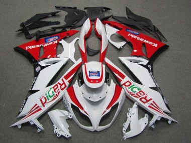 Carenados Moto Kawasaki ZX6R 2009-2012 - Blanco Rojo Negro Rapid