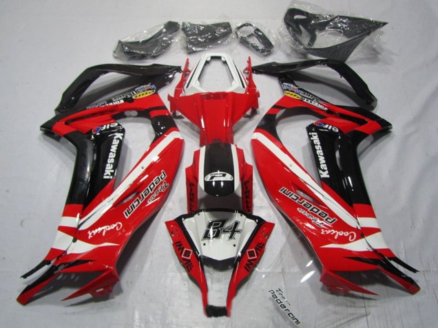 Carenados Moto Kawasaki ZX10R 2011-2015 - Blanco Rojo Negro Pedercini
