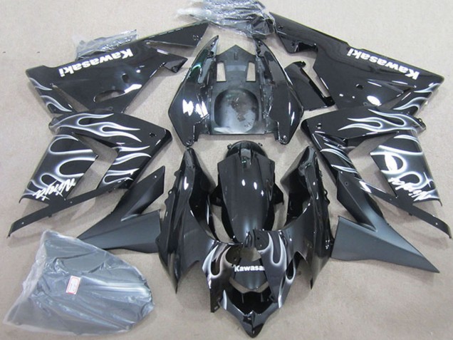 Carenados Moto Kawasaki ZX10R 2004-2005 - Negro Blanco Llama