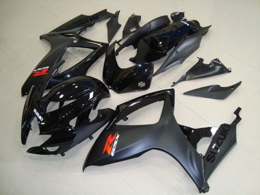 Carenados Moto Suzuki GSXR 750 2006-2007 - Negro Brillante Negro Mate Rojo