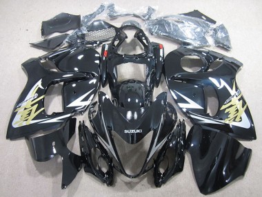 Carenados Moto Suzuki GSXR 1300 Hayabusa 2008-2020 - Negro Brillante Blanco Oro Calcomanía